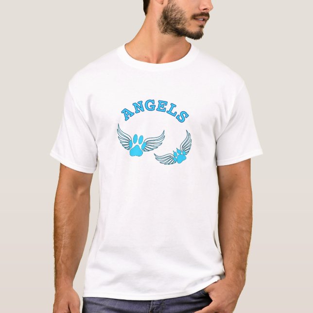 T-shirt Angel Pis Animaux En Bleu (Devant)