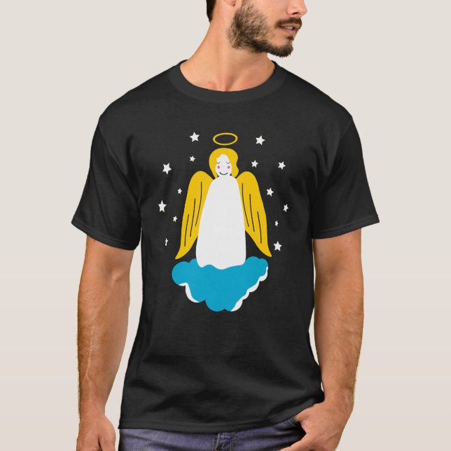 T-shirt Angel sur un nuage (Devant)