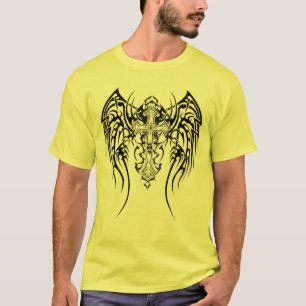 T-shirt Angel Wings Cross Motif