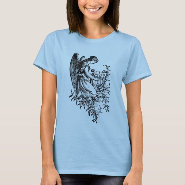T-shirt Angel With Harp And Flora (Devant)