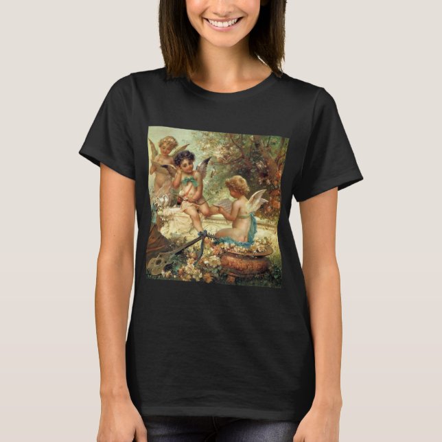 T-shirt Angels de musicien par Hans Zatzka, Art Victorien (Devant)