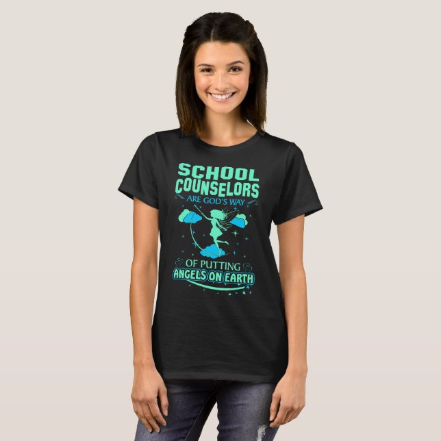 T-shirt Anges de dieux de conseillers d'école sur le (Devant entier)