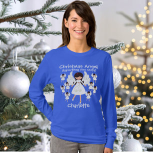 T-shirt Anges de Noël drôles avec nom