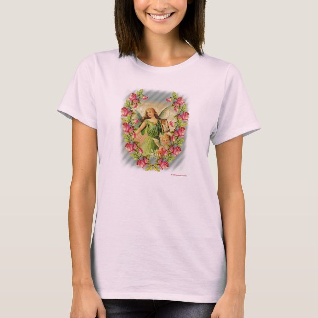 T-shirt anges et roses - customisés (Devant)