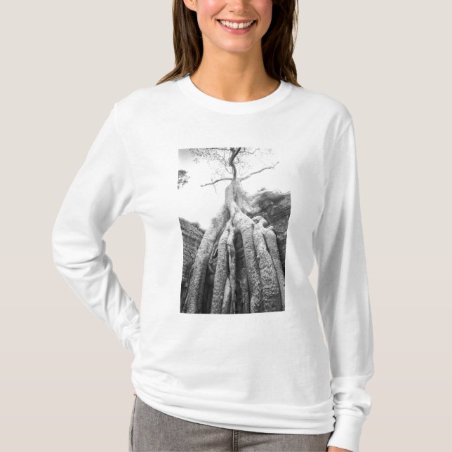 T-shirt Angkor Cambodge, Arbre Ta Prohm (Devant)