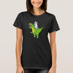 T-shirt Anglais Bull Terrier Riding Rex Dinosaur Chien