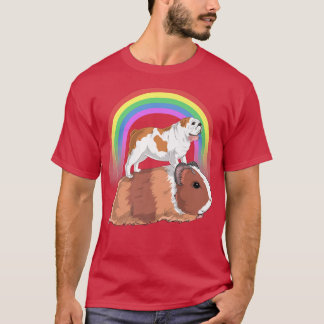 T-shirt Anglais Bulldog équitation Guinée Pig Funny Bulldo