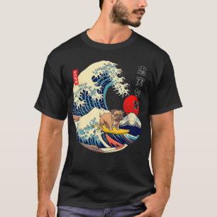 T-shirt Anglais Bulldog Japonais Kanagawa Vague Surf Loyal
