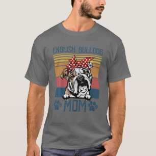 T-shirt Anglais Bulldog Mom Vintage Anglais Bulldog Mama M