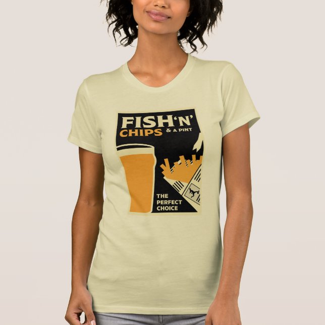 T-shirt Anglais Classique Poisson Et Chips (Devant)