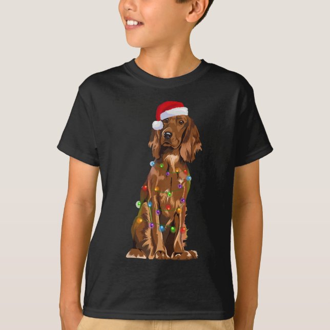T-shirt Anglais Cocker Espagnol Lumières Noël Xmas Chien L (Devant)