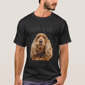 T-shirt Anglais Cocker Spaniel Chien Maman Papa Aime Tee
