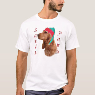 T-shirt Anglais Cocker Spaniel (rouge) Père Noël Paws