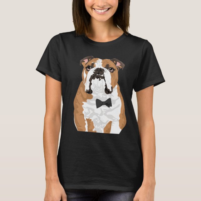 T-shirt anglais de bouledogue de monsieur pour des (Devant)