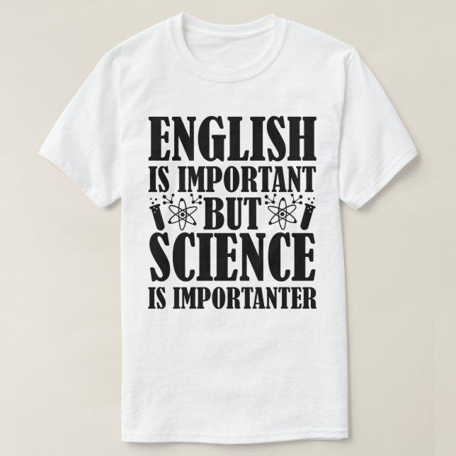 T-shirt Anglais Important Mais Citation De Professeur De S (Design devant)