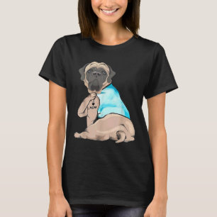 T-shirt Anglais Mastiff Tattoo I Love Maman Funny Mother S