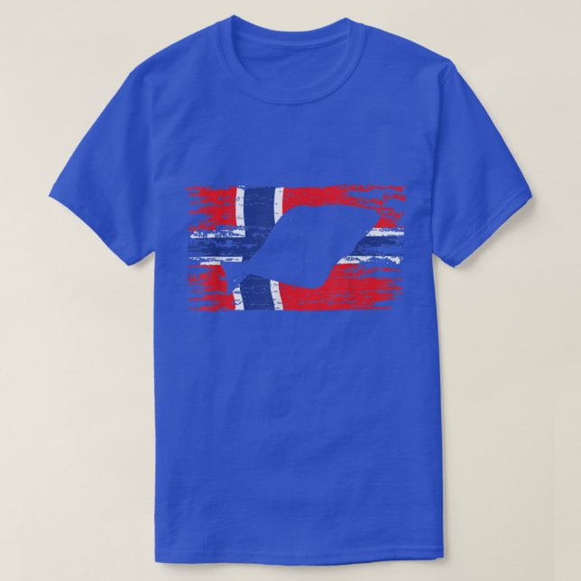 T-shirt Anglais Norvège Drapeau norvégien Pêche Rod Reel d (Design devant)