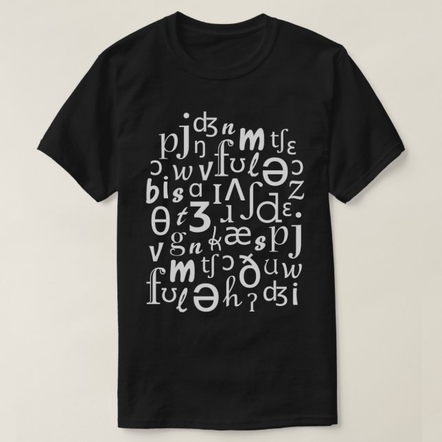 T-shirt Anglais phonétique Sons linguistique Noir (Design devant)