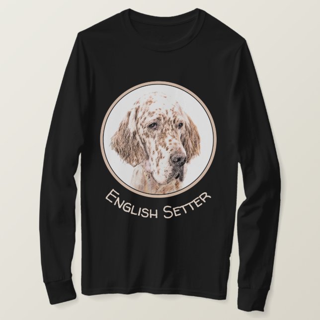 T-shirt Anglais Setter Orange Belton Peinture Chien Art (Design devant)