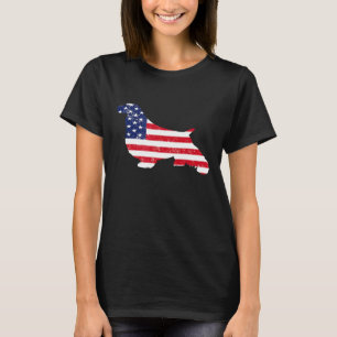 T-shirt Anglais Springer espagnol drapeau américain 4 juil