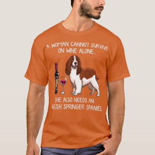 T-shirt Anglais Springer Espagnol et vin Drôle chien