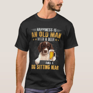 T-shirt Anglais Springer Espagnol Vieux Homme Avec Chien