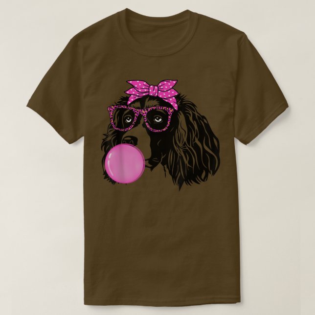 T-shirt Anglais Springer Spaniel avec bulle de gomme banda (Design devant)