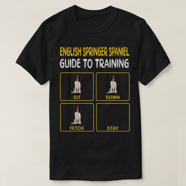 T-shirt Anglais Springer Spaniel Guide D'Entraînement Chie (Design devant)
