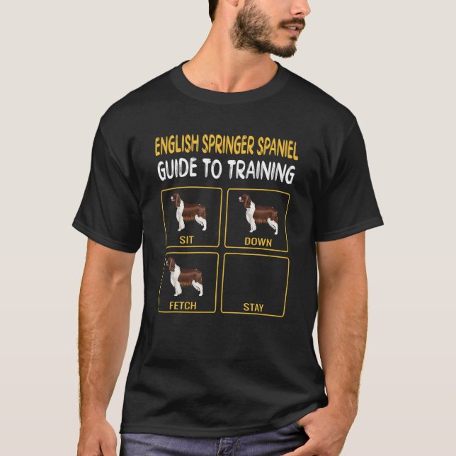 T-shirt Anglais Springer Spaniel Guide D'Entraînement Chie (Devant)