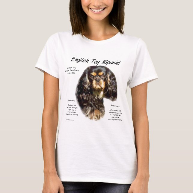 T-shirt Anglais Toy Spaniel (kingcharles) Histoire Design (Devant)
