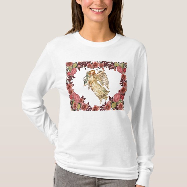 T-shirt Angle aux roses roses roses (Devant)