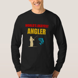 T-shirt Angler World S Okayest Angler Funny Pêche Vintag