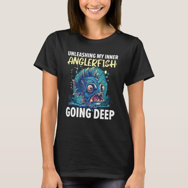 T-shirt Anglerfish Angler Fish Fisherman Fishing Deep Sea  (Devant)