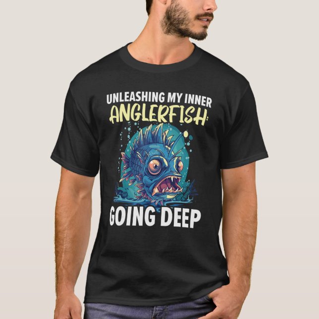 T-shirt Anglerfish Angler Fish Fisherman Fishing Deep Sea  (Devant)