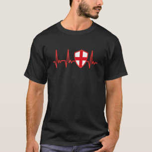 T-shirt Angleterre Anglais Drapeau Heartbeat Fier