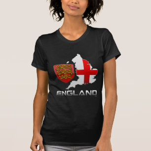 T-shirt Angleterre : Armoiries, drapeau et carte