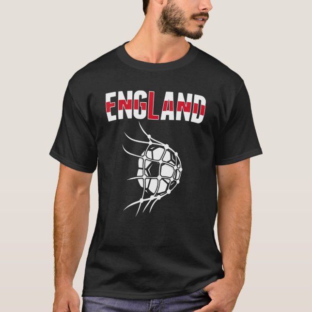T-shirt Angleterre Bal De Football En Net Support Anglais  (Devant)