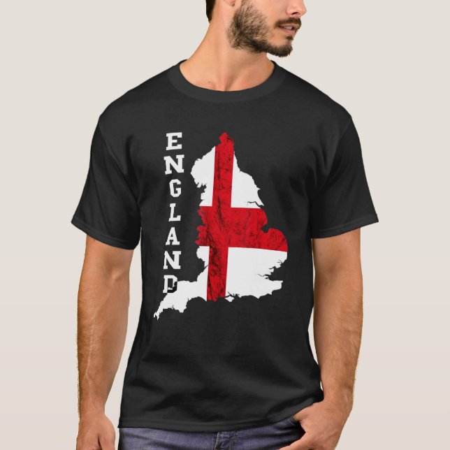 T-shirt Angleterre Carte St George's Cross Français Drapea (Devant)