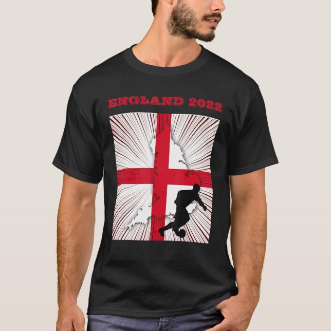 T-shirt Angleterre Football de drapeau français anglais Éq (Devant)
