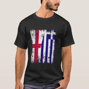 T-shirt Angleterre Grèce Drapeau moitié anglais grec Drape