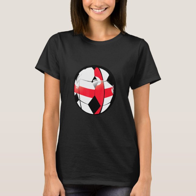 T-shirt Angleterre National Drapeau de football Ball Fan J (Devant)