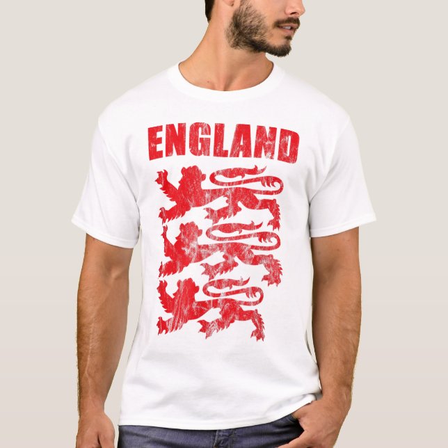 T-shirt Angleterre Red Lion Outfit Gift Soccer Joueur Jers (Devant)