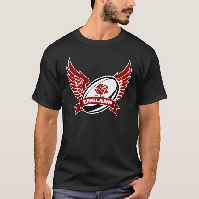 T-shirt Angleterre Rugby Ball Avec Ailes (Devant)