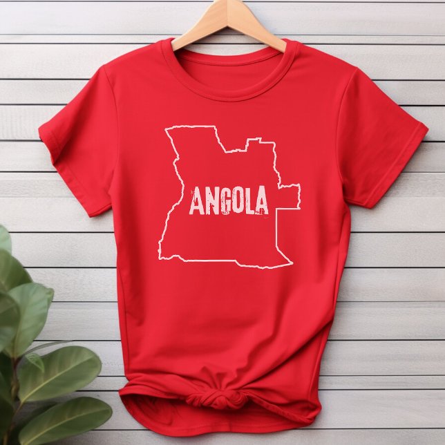 T-shirt Angola Carte Chemise Pays Angolais Outline Line Te (Créateur téléchargé)