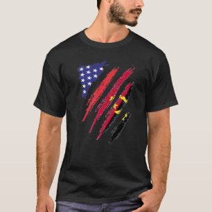 T-shirt Angolais Américain Drapeau Cultivé USA Patriot Her