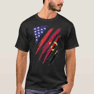 T-shirt Angolais Américain Drapeau Cultivé USA Patriot Her