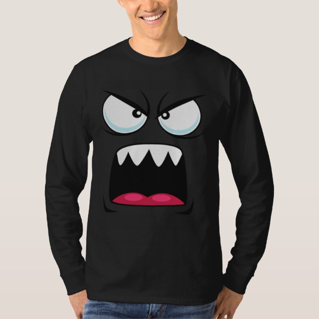T-shirt Angry and  eyes with a mouth sarcastic (Devant)