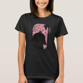 T-shirt Angry At The World Raven Retro Witch Pagan