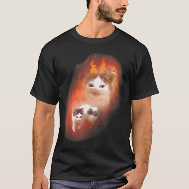 T-shirt Angry Cat Meme Funny Silly Cat Kitten Lover Humor  (Devant)
