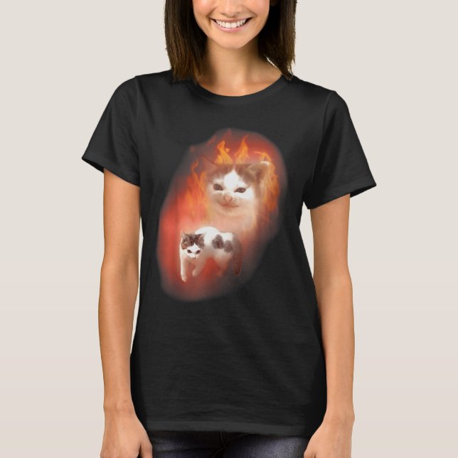 T-shirt Angry Cat Meme Funny Silly Cat Kitten Lover Humor  (Devant)